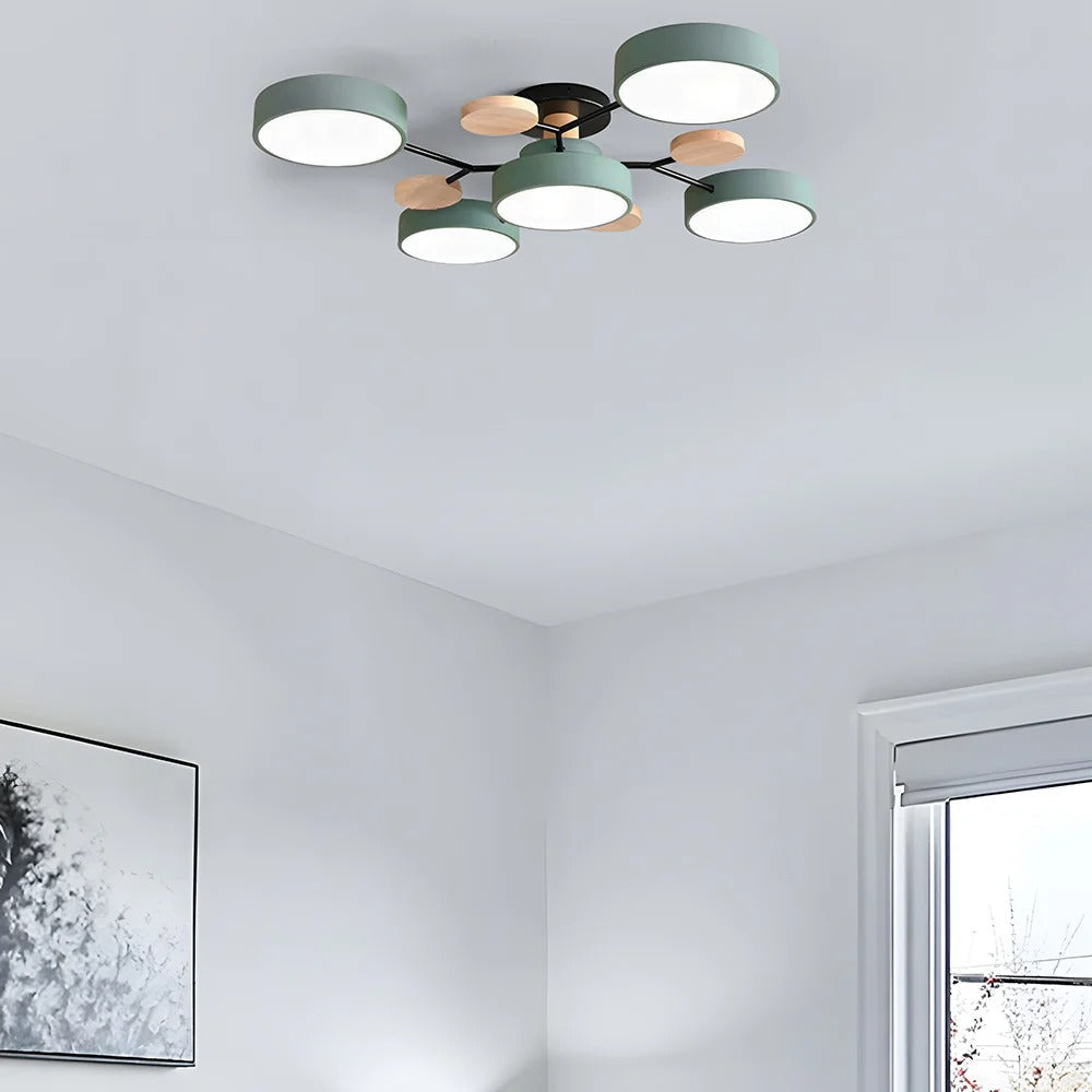 Élise | Contemporary Round LED Semi-Flush Ceiling Light for Living Rooms