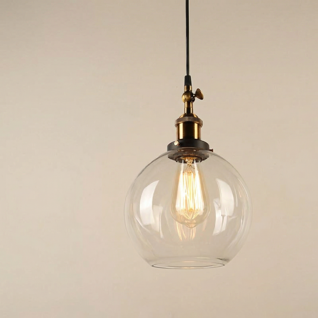 Léonie | Vintage Globe Glass Pendant Light for Kitchen or Dining