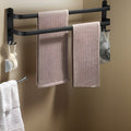 Emilia | Black Aluminium Towel Holder with Three Bars for Bathroom