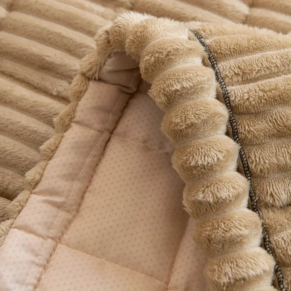 Aurelia | Soft Sofa Cover with Plush Pleated Edges for Living Room