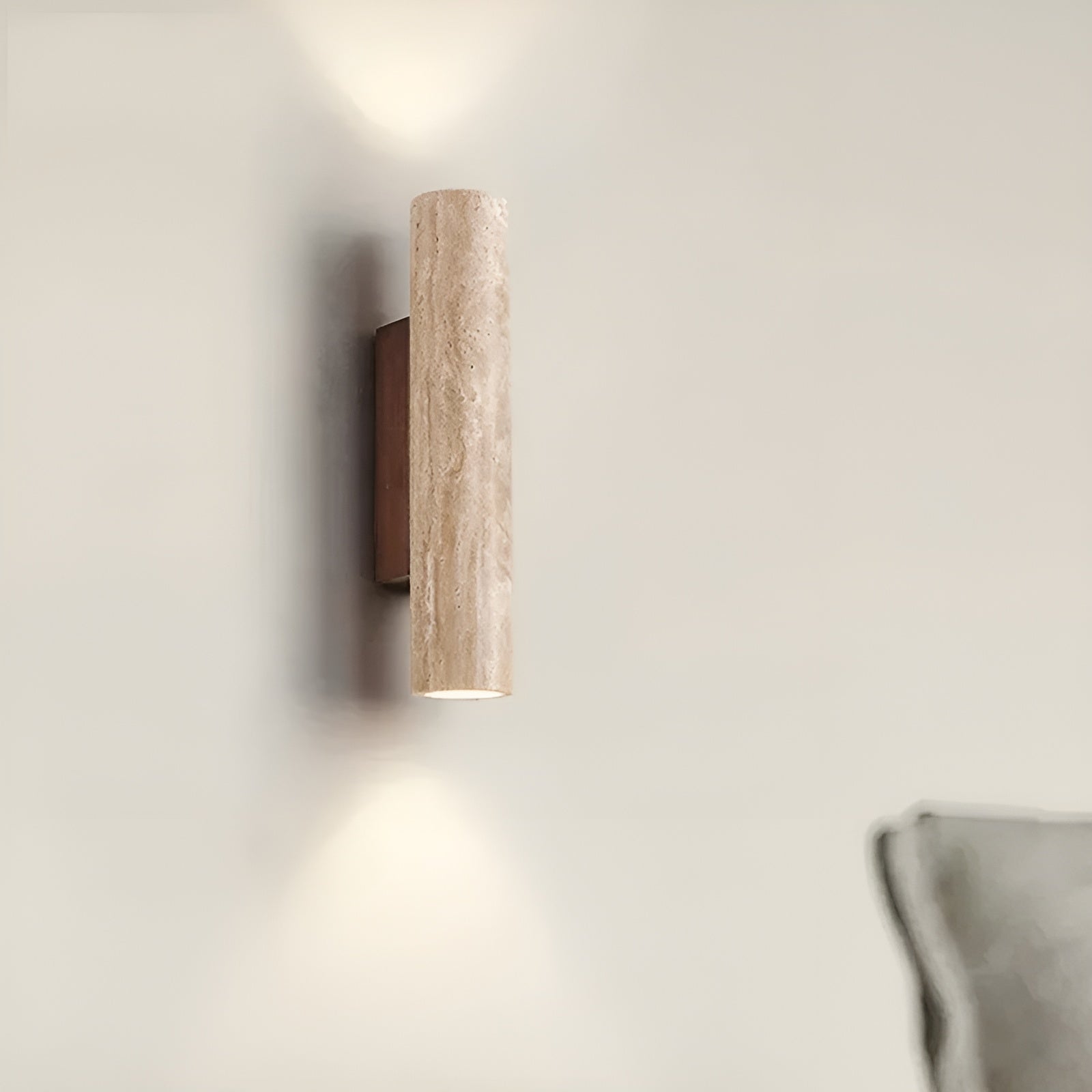 Luca | Travertine Wall Lamp with Up & Down Light