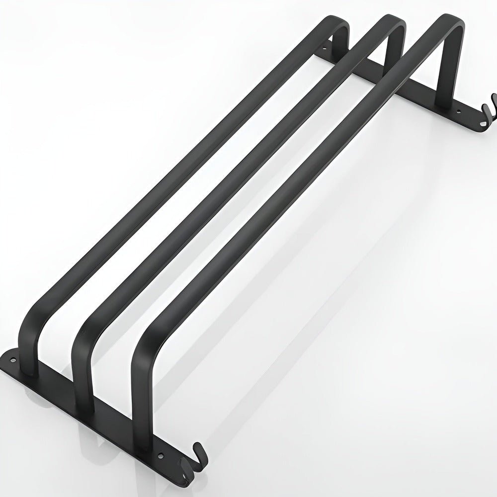 Emilia | Black Aluminium Towel Holder with Three Bars for Bathroom