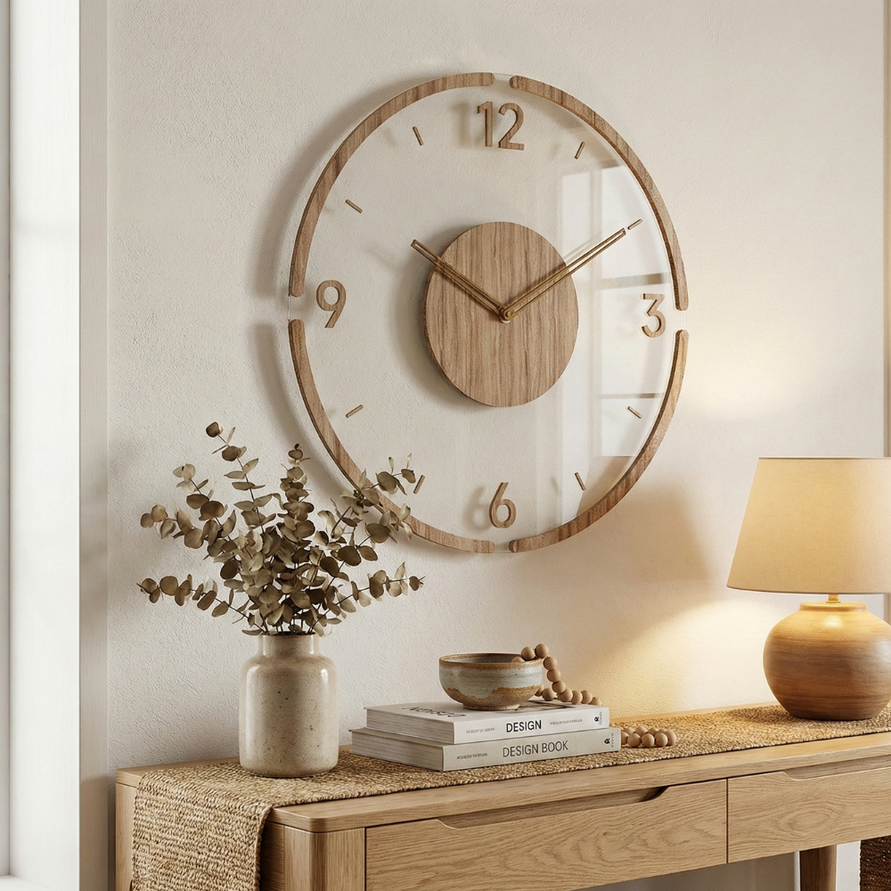 Elias | 30cm Wall Clock with Silent Quartz Mechanism for Modern Interiors