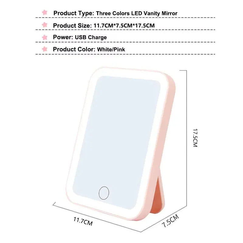 Heidi | 3 Colour LED Make Up Mirror with Touch Dimming
