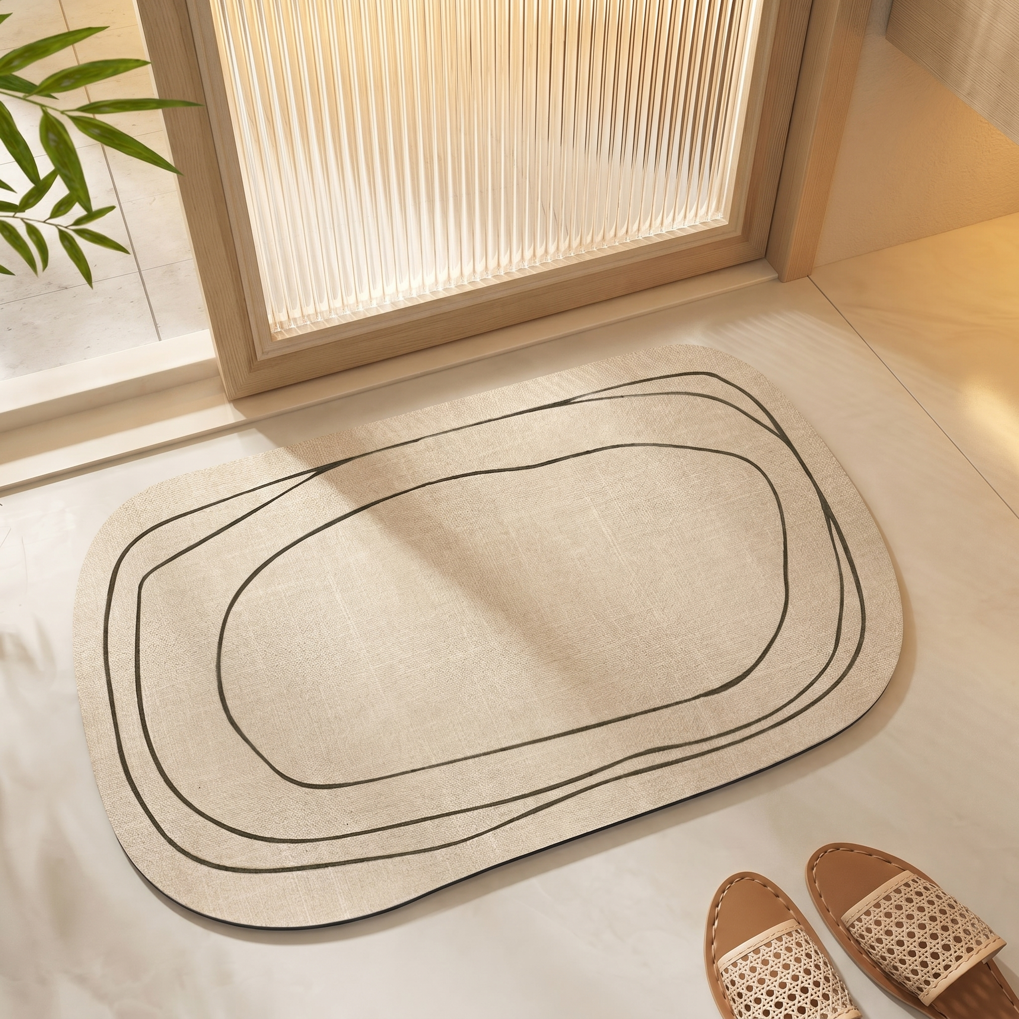 Léa | Abstract Pattern Floor Mat for Bathroom
