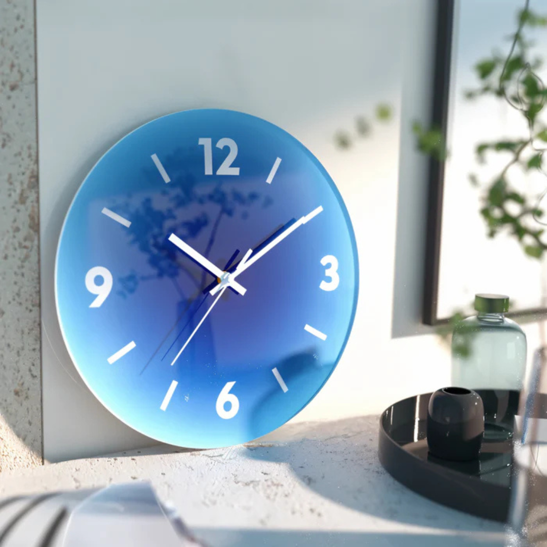 Estelle | Glass Clock with Silent Mechanism for Modern Homes