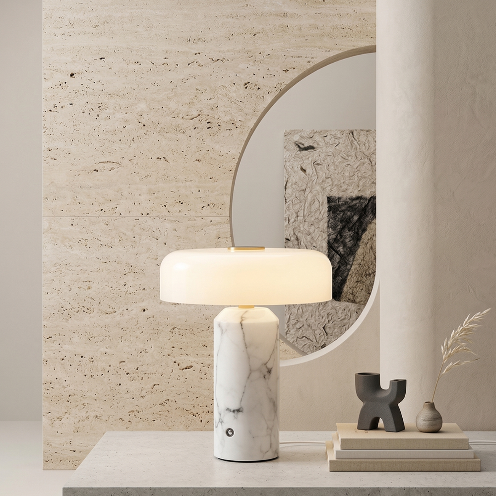 Rowan | Modern Marble Effect Table Lamp