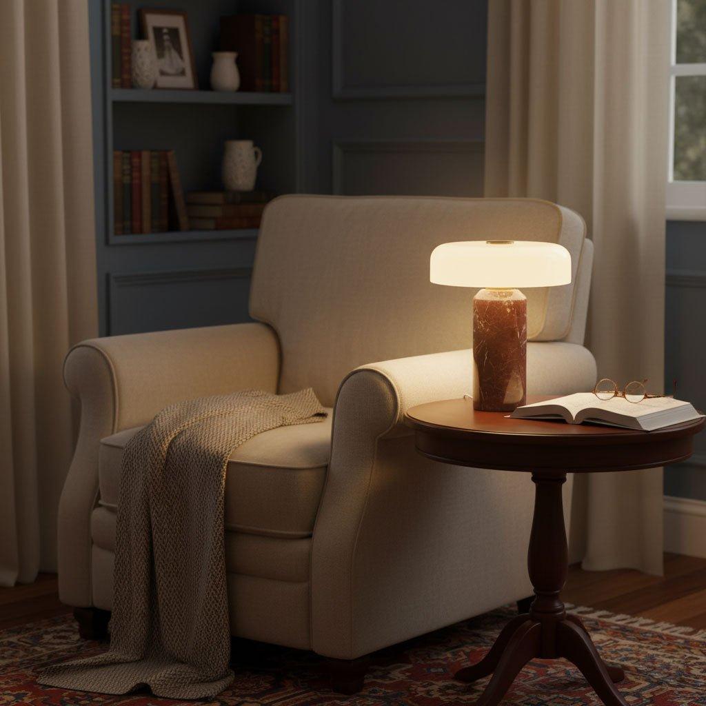 Rowan | Modern Marble Effect Table Lamp