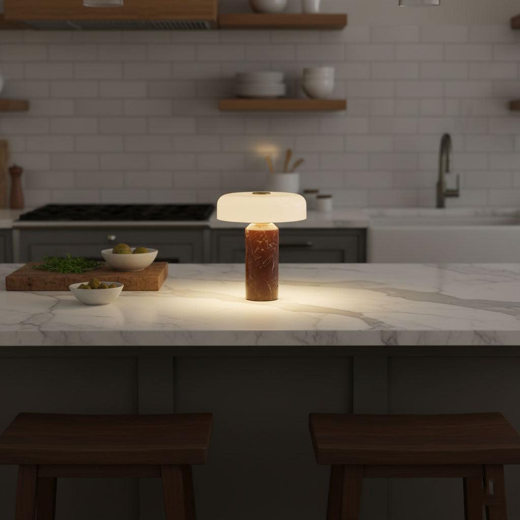 Rowan | Modern Marble Effect Table Lamp