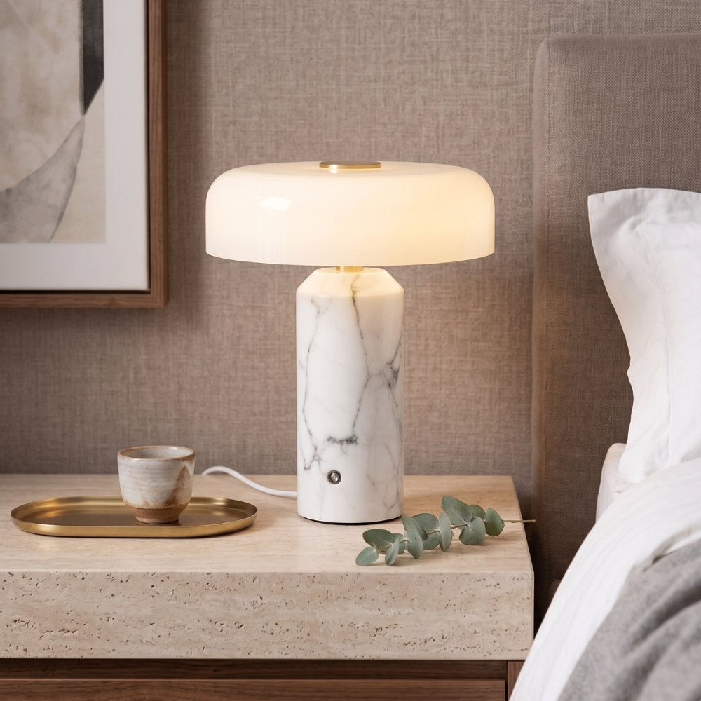 Rowan | Modern Marble Effect Table Lamp