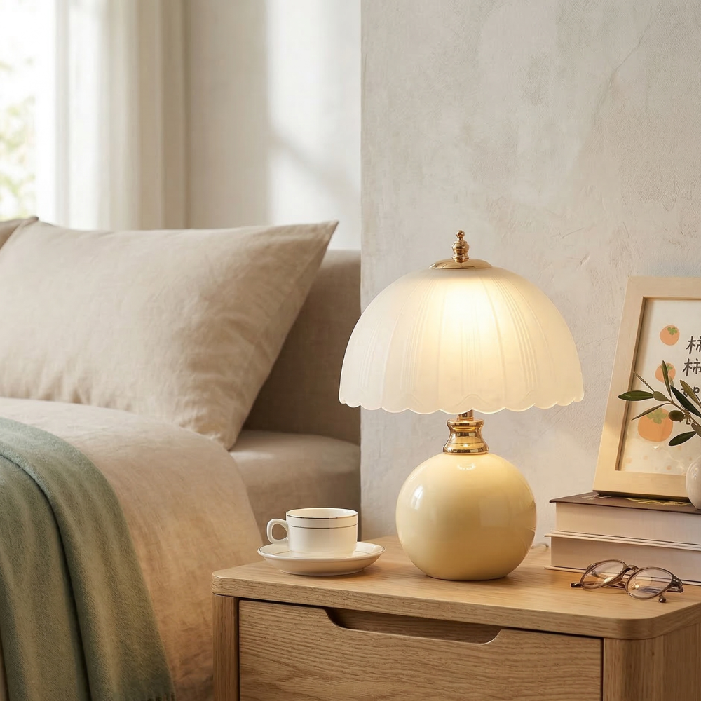 Sanne | Scalloped Bedside Table Lamp