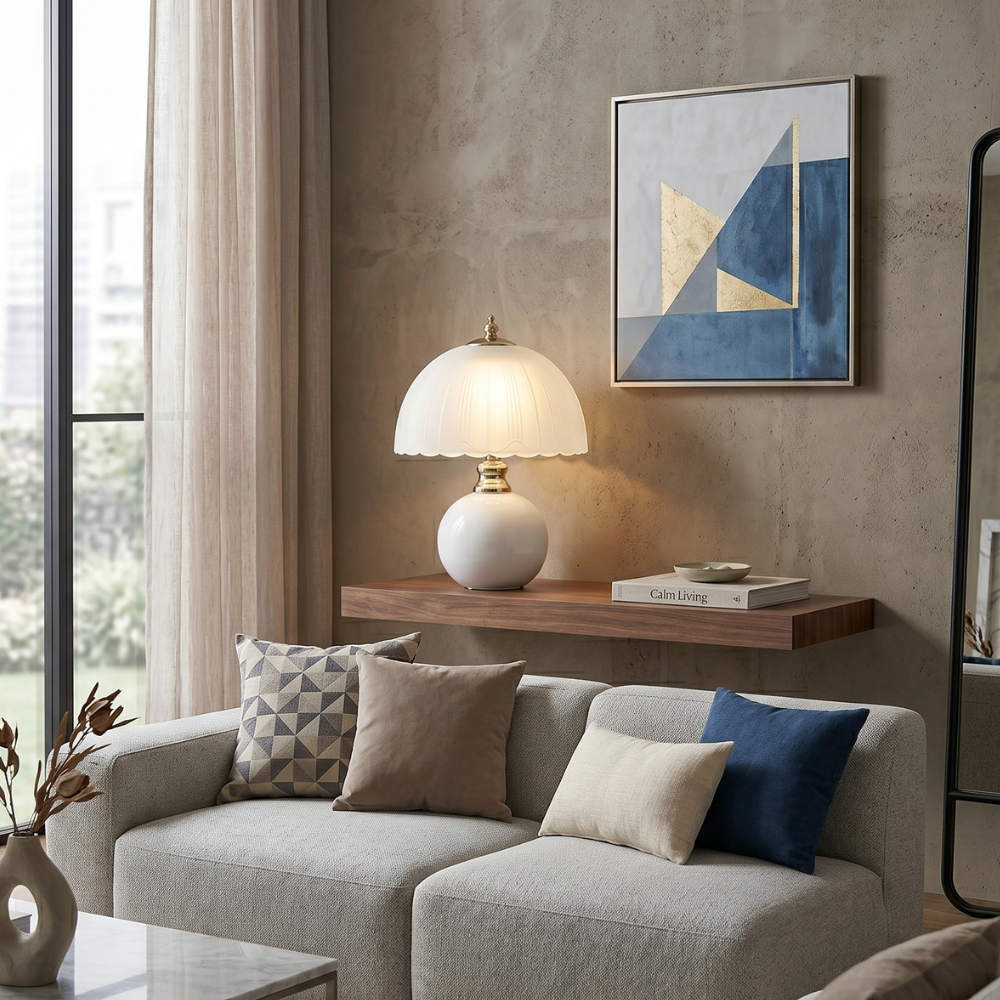 Sanne | Scalloped Bedside Table Lamp