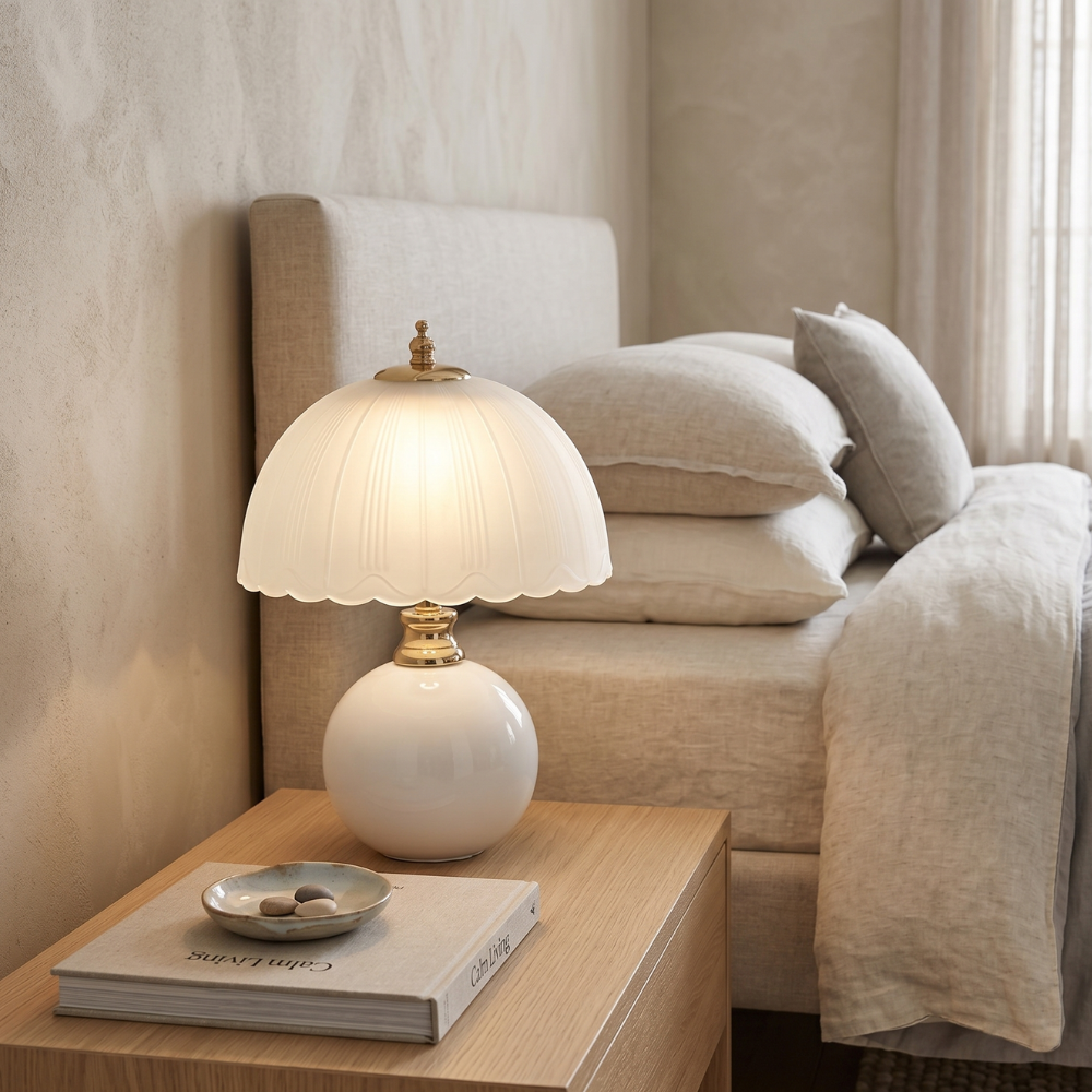Sanne | Scalloped Bedside Table Lamp
