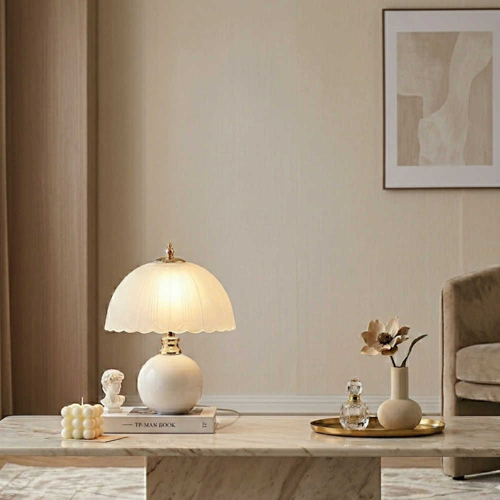Sanne | Scalloped Bedside Table Lamp