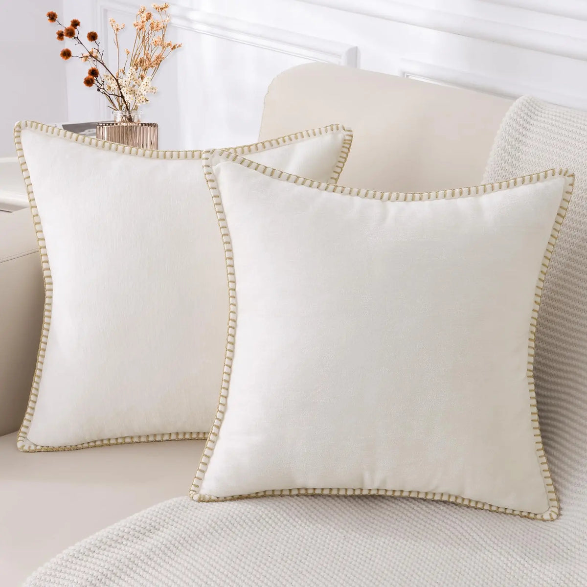 Stitched borders frame the softness