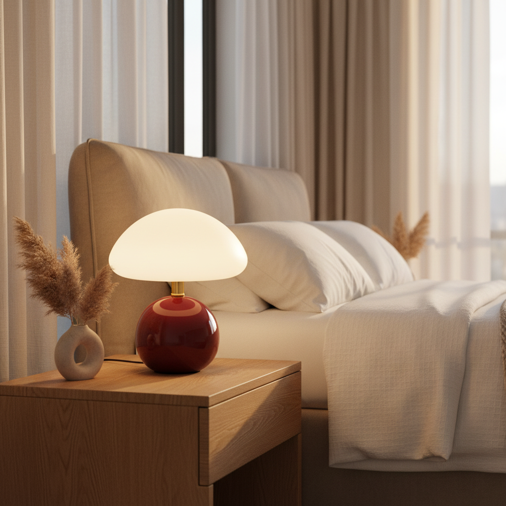 Mette | Mushroom Bedside Table Lamp
