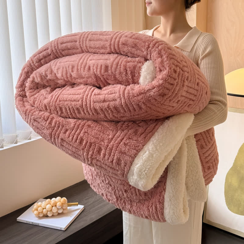 Birgit | Warm Weighted Blanket in Textured Fleece for Bedroom