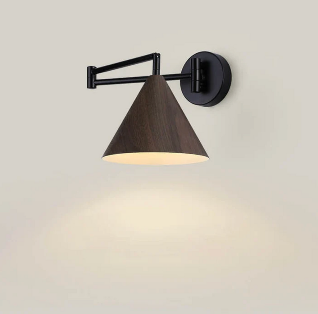 Linnea | Minimalist Wall Lamp in Walnut for Bedroom or Hallway