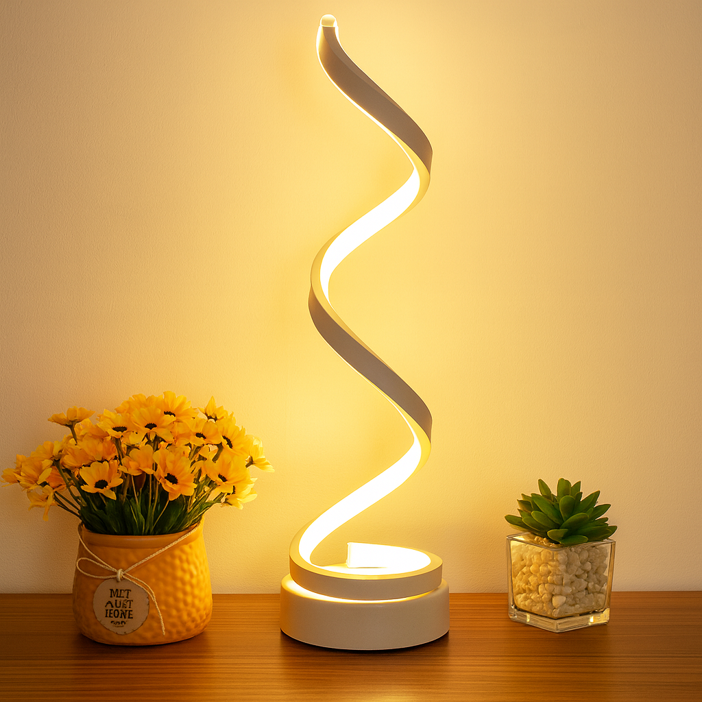 Odette | Spiral LED Table Lamp for Bedroom and Living Room