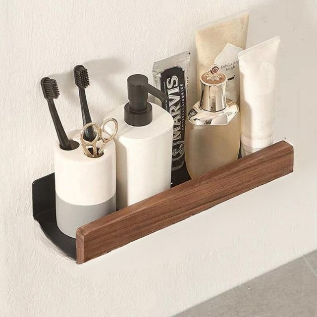 Salome | Rustic Solid Wood Wall Shelf for Bathroom or Hallway
