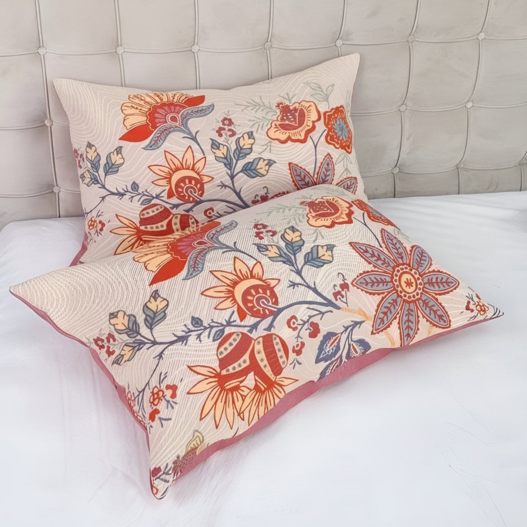 Elodie | Floral Boho Pillow Cases Set for Bedroom Comfort