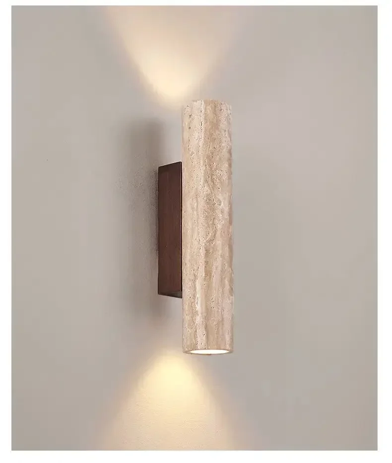 Luca | Travertine Wall Lamp with Up & Down Light