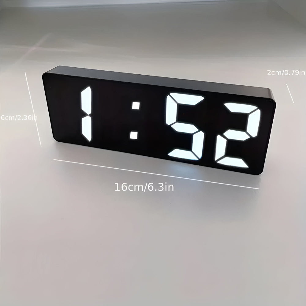 Soren | LED Alarm Clock with Digital Mirror Display for Bedside