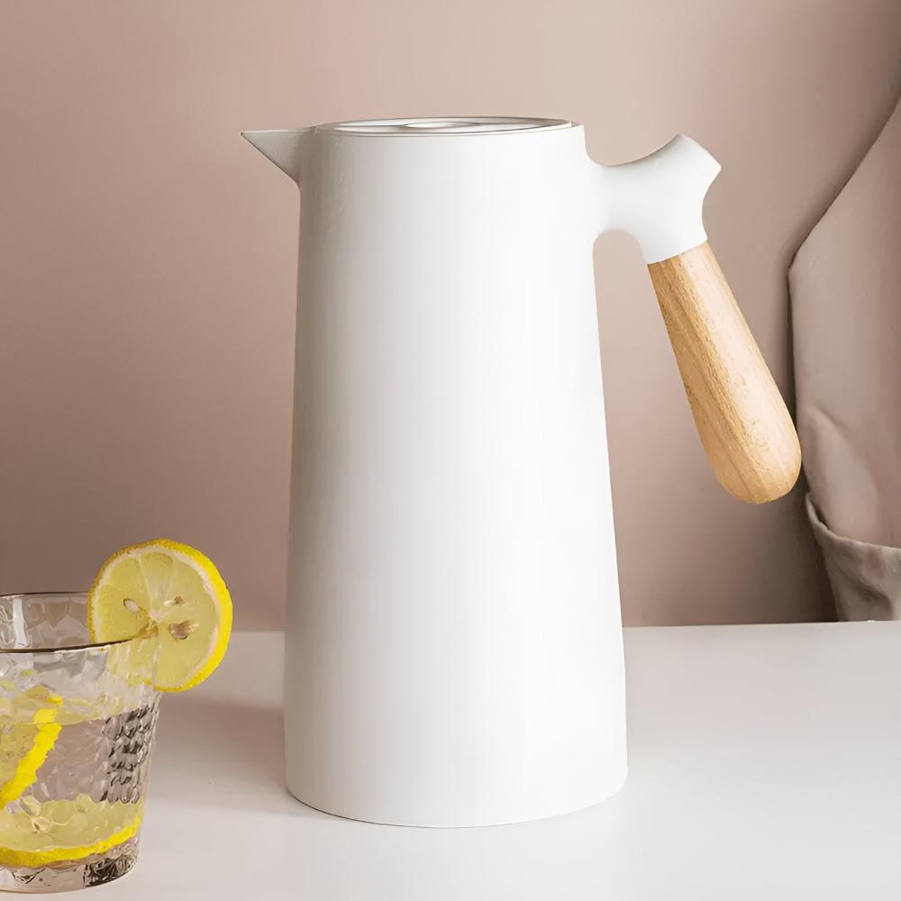 Ingrid | Insulated Thermal Jug with Wooden Handle for Coffee and Tea