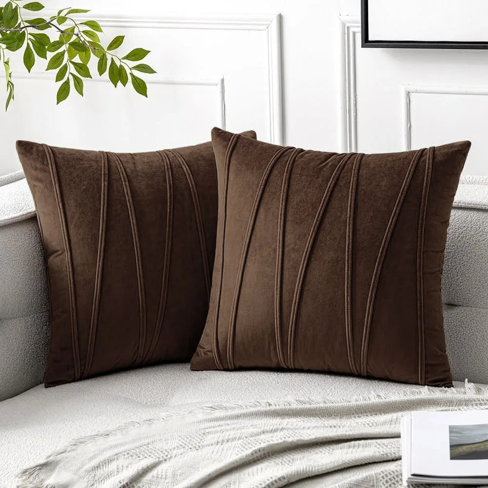 Luca | Wave Design Velvet Pillow Cover for Living Room