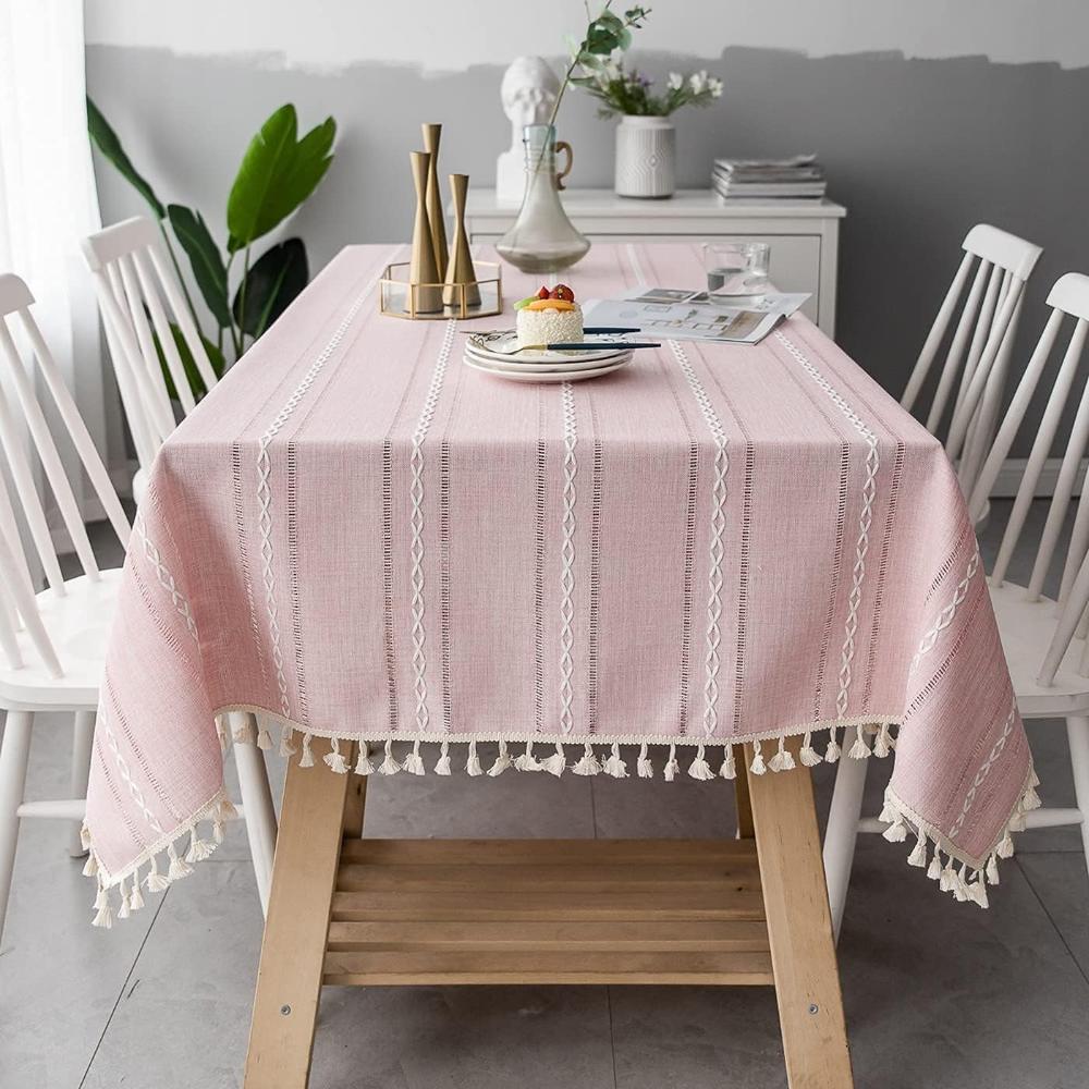 Isabeau | Striped Cotton Linen Tablecloth for Kitchen and Dining