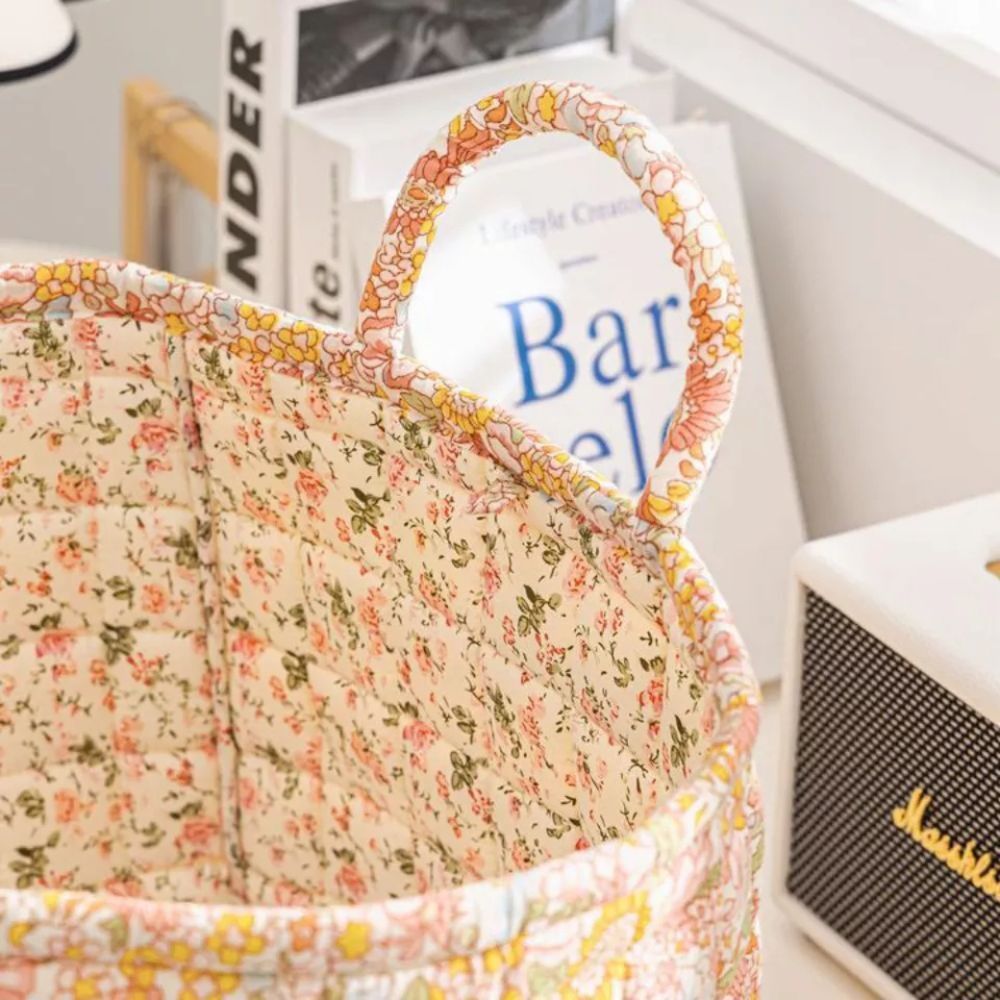 Tommaso | Floral Storage Basket for Bedroom or Living Room