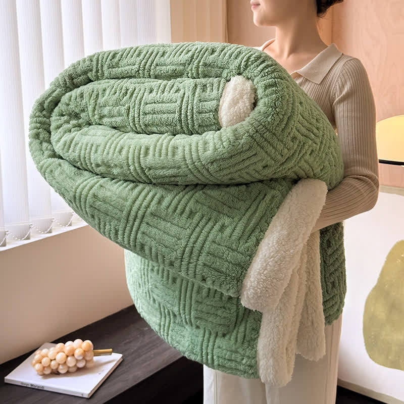 Birgit | Warm Weighted Blanket in Textured Fleece for Bedroom