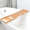Katja | Extendable Wooden Bath Tray with Book Stand for Bathroom
