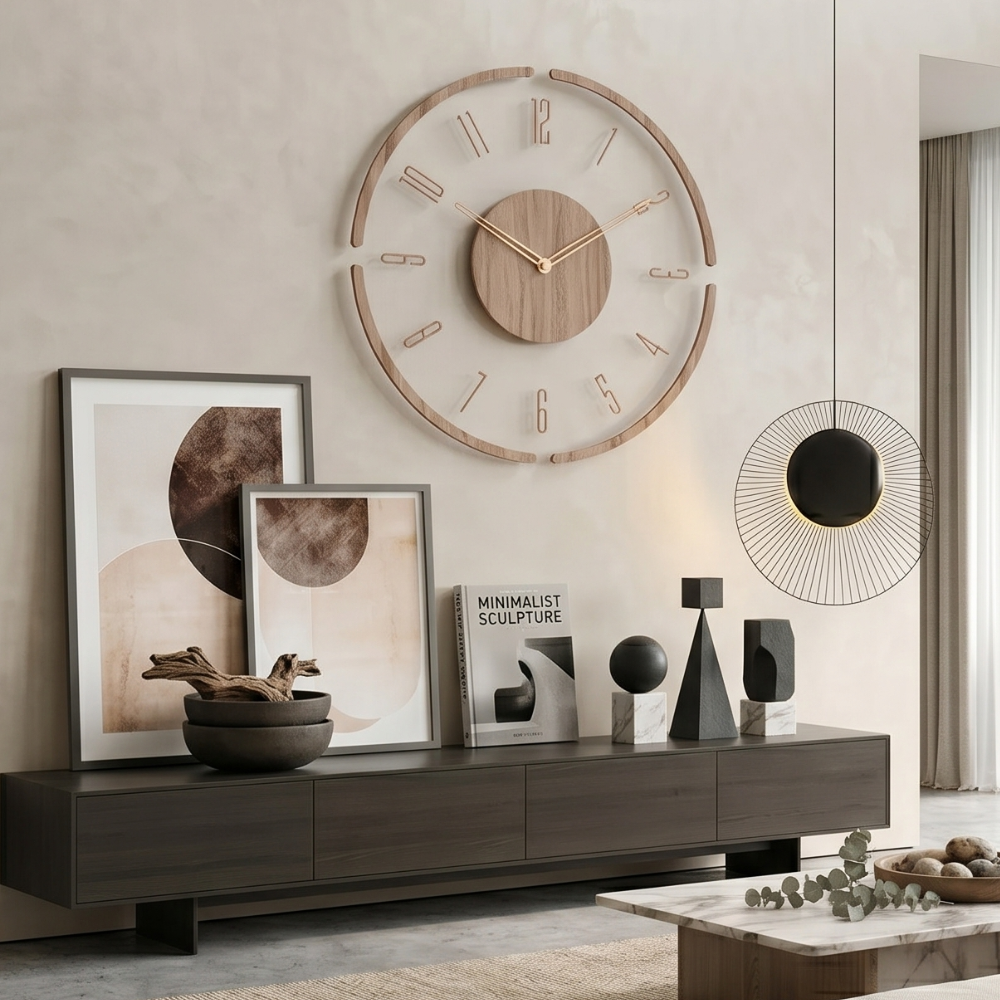 Elias | 30cm Wall Clock with Silent Quartz Mechanism for Modern Interiors