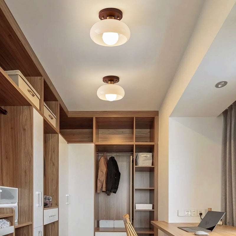 Annika | Cream Glass Ceiling Light in Bauhaus Style