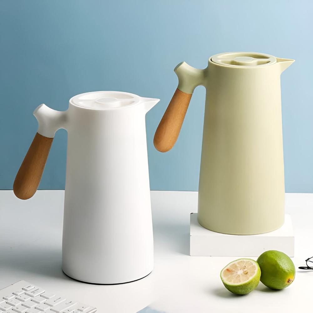 Ingrid | Insulated Thermal Jug with Wooden Handle for Coffee and Tea