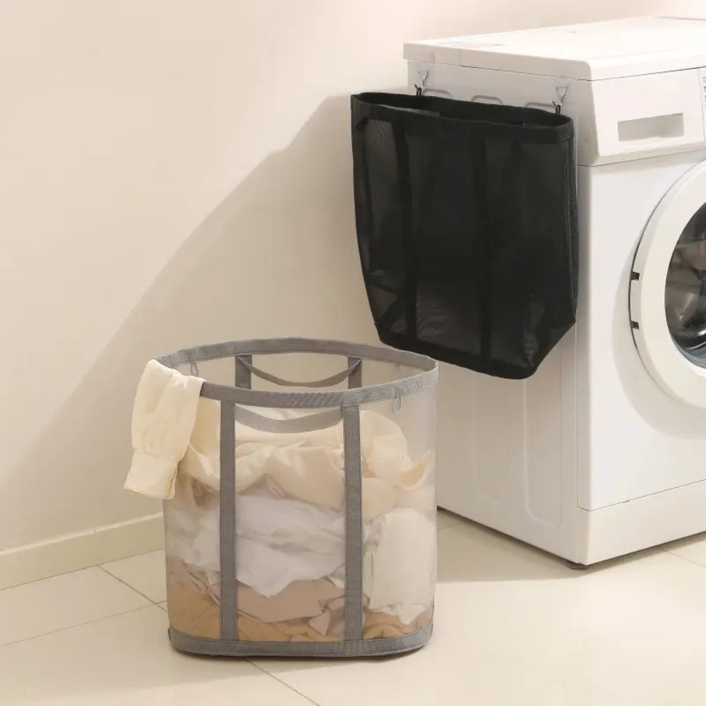 Élise | Foldable Mesh Laundry Basket for Bathroom or Utility Room