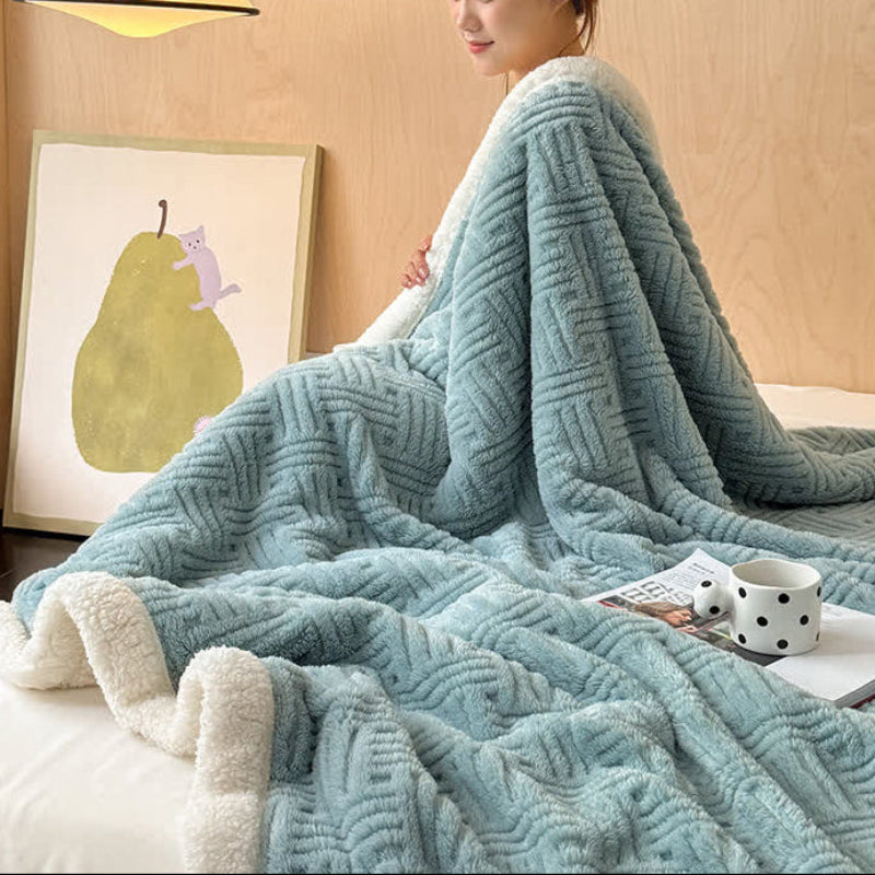 Birgit | Warm Weighted Blanket in Textured Fleece for Bedroom