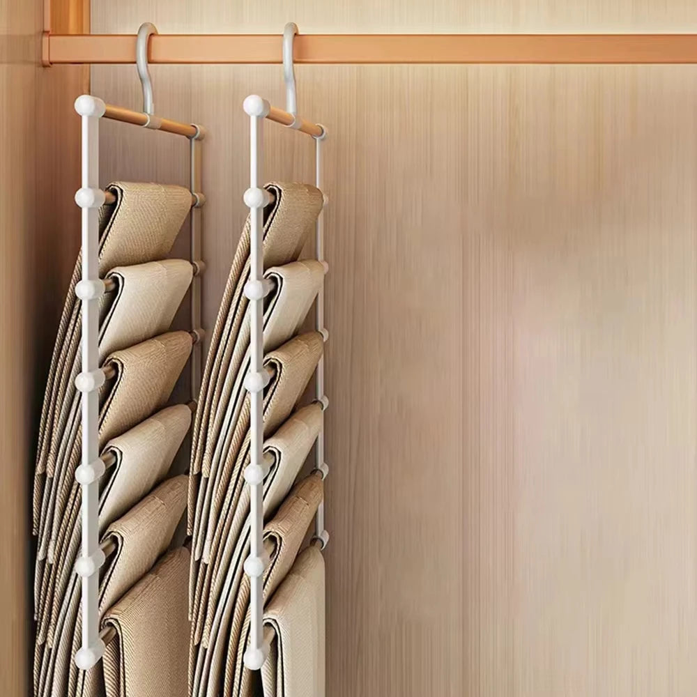 Runa | Space-Saving Trouser Hanger with Non-Slip Clips for Wardrobes