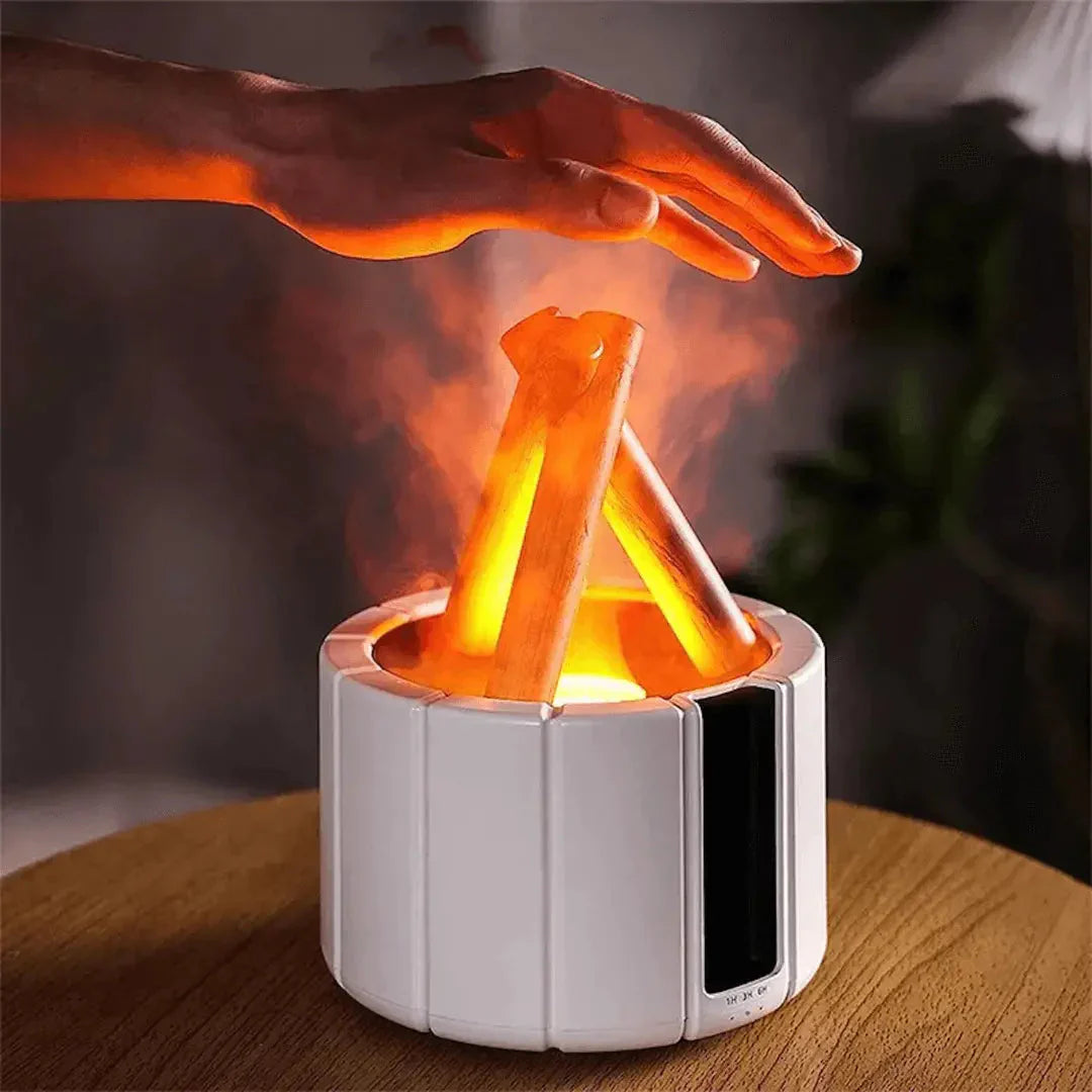 Bruno | Flame Effect Humidifier Lamp for Bedside or Living Room