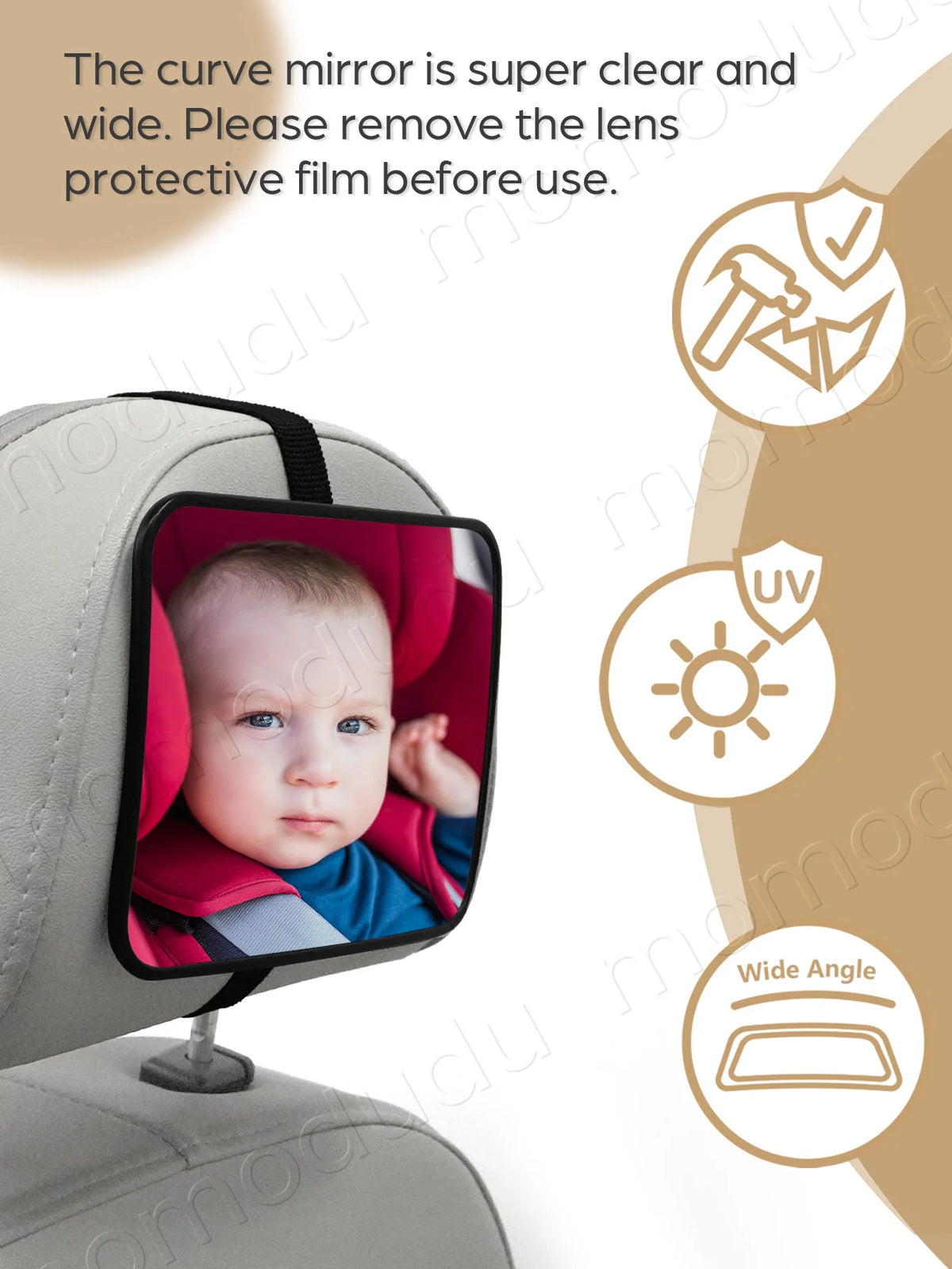 Oda | Scatterproof Baby Car Mirror for Rear-Facing Seats