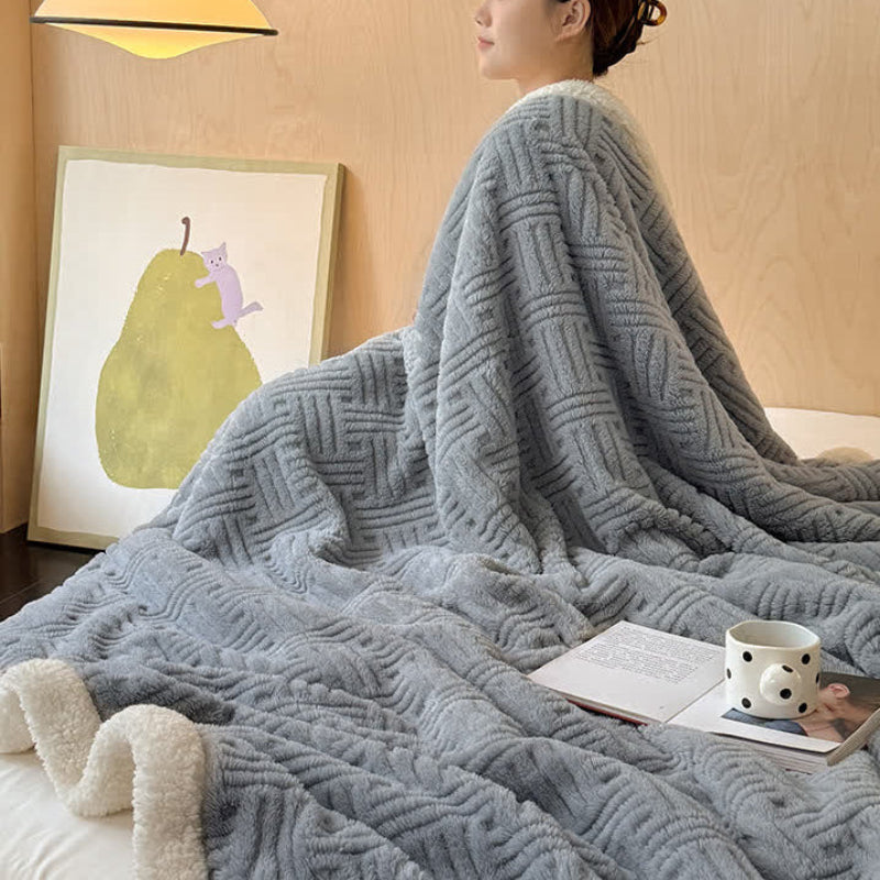 Birgit | Warm Weighted Blanket in Textured Fleece for Bedroom