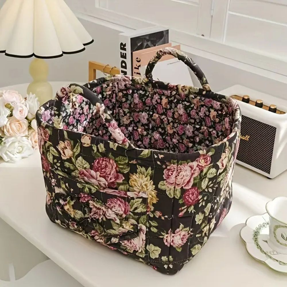 Tommaso | Floral Storage Basket for Bedroom or Living Room