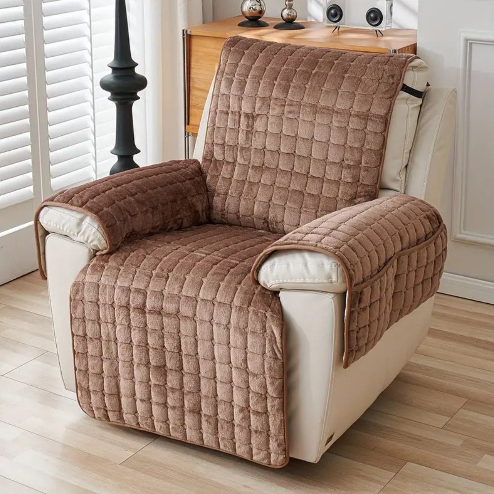 Elias | Recliner Cover in Grid Weave for Living Room