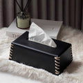 Enrico | Leather Tissue Cover with Braided Detail for Bedroom or Bathroom