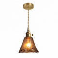 Amelie | Vintage Amber Glass Bell Pendant Light for Kitchen or Dining Room