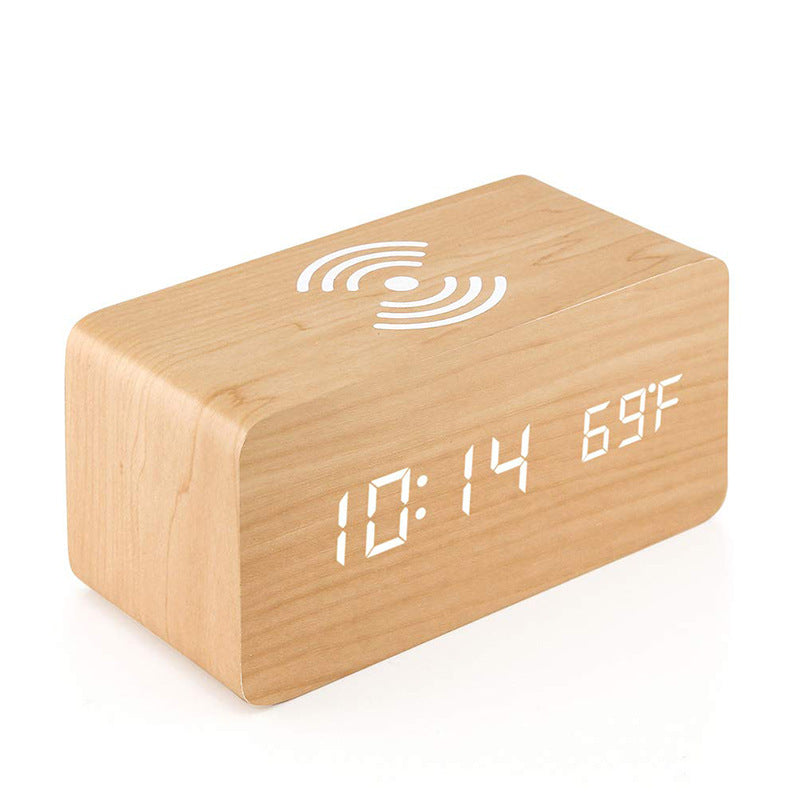 Stellan | Digital Alarm Clock with Temperature Display and Wireless Charger for Bedroom