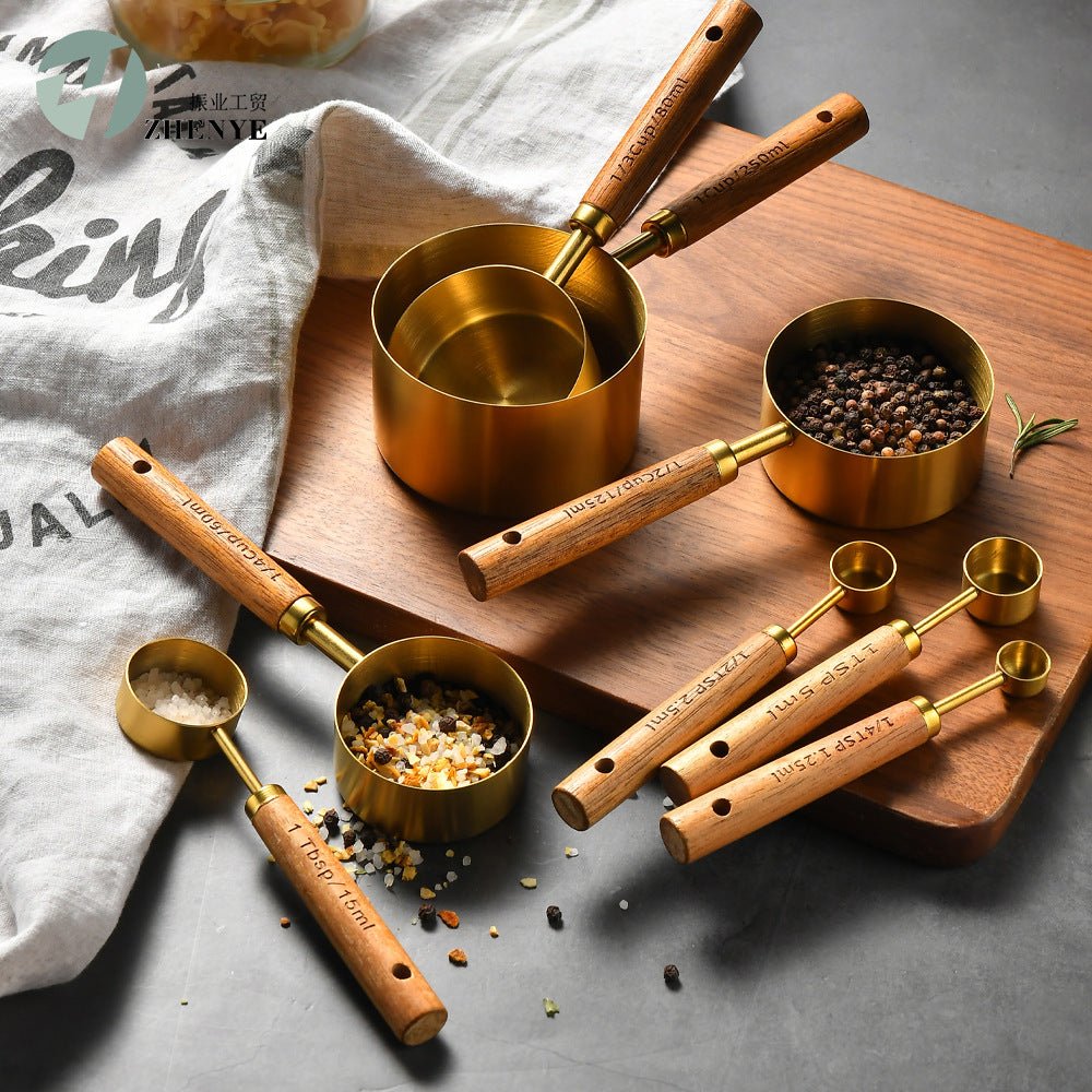 Margaux | 8-Piece Baking Set with Oak Handles for Kitchen Prep