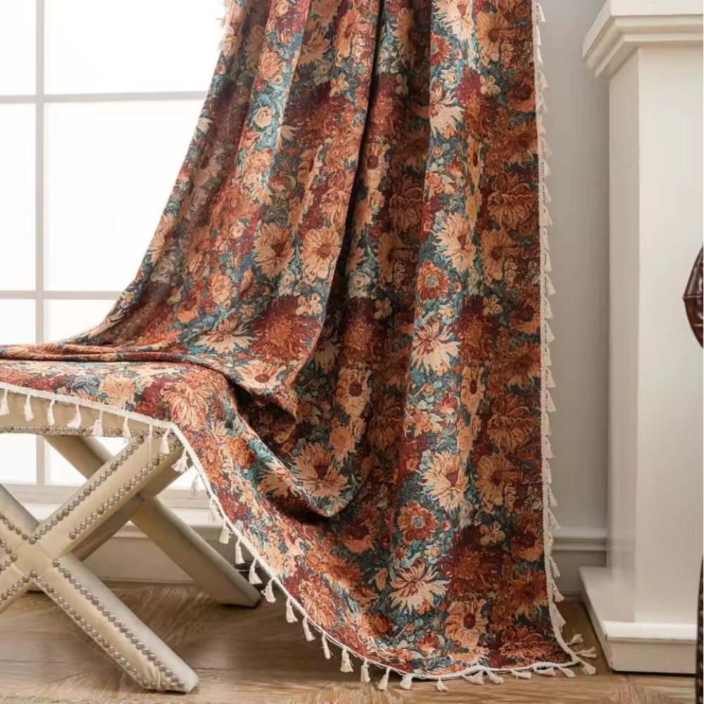 Céleste | Floral Tapestry Curtain for Living Room