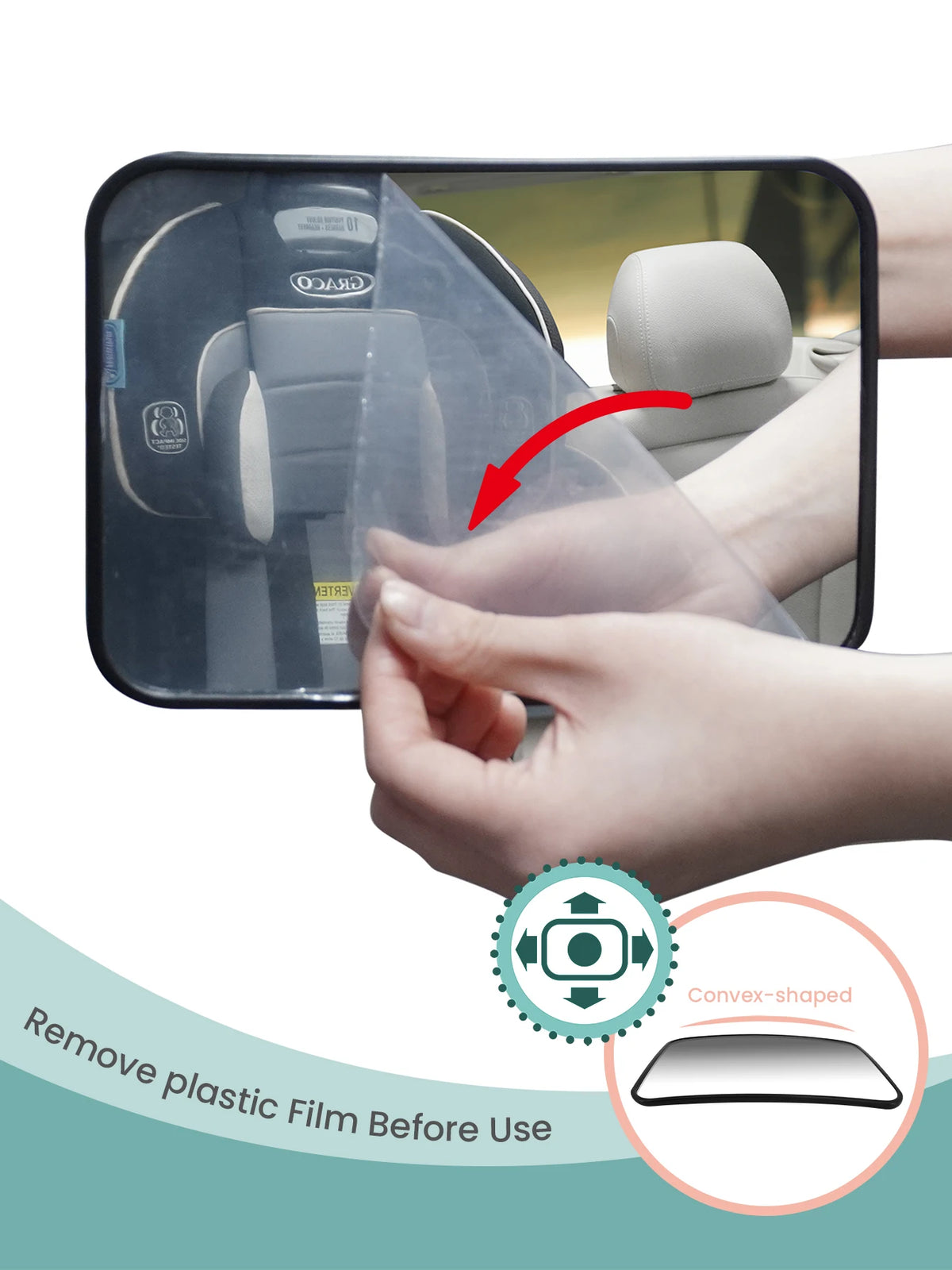 Oda | Scatterproof Baby Car Mirror for Rear-Facing Seats